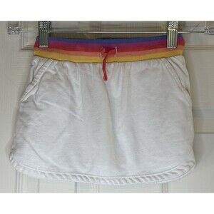 Tommy Bahama Girls XS 4 White Terry Skirt Rainbow Waistband Drawstring